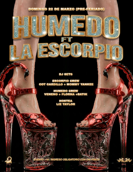 HÚMEDO ft. LA ESCORPIO || DOMINGO 22 DE MARZO en BROTHERS